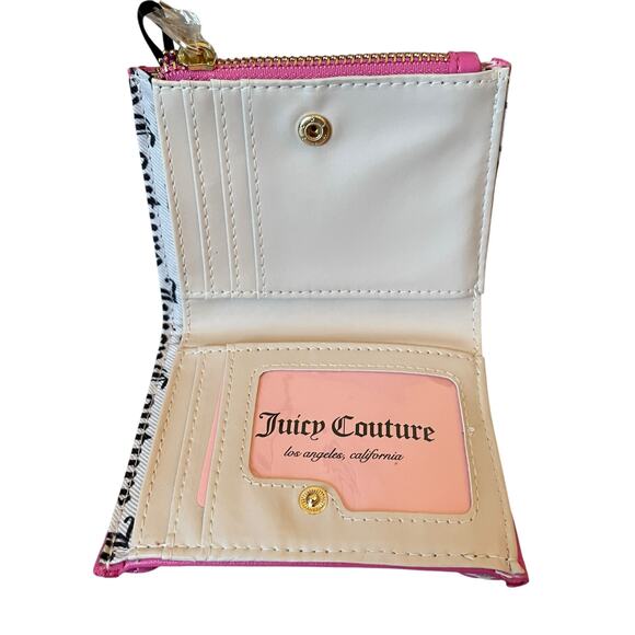 JUICY COUTURE Heart Quilted Bifold Wallet With Pullout Card Case Pink New - Picture 3 of 13